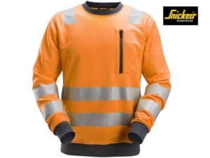 Snickers-8037-AllroundWork-High-Vis-Sweatshirt-Klasse 2:3-5500-High-Vis-Orange-Voorkant