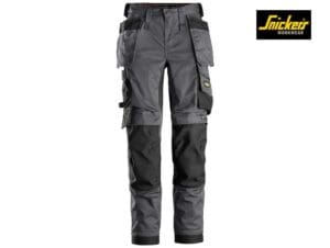 Snickers-6247-AllroundWork-Dames-Stretchbroek-met-Holsterzakken_5804-Steel Grey:Black-Voorkant